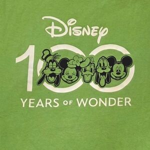 Disney 100 Years of Wonder Shirt Sleeve T-Shirt Lime Green -Adult/Unisex Size XL